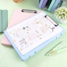 A Large-Capacity Plastic Folder With Storage Box, Ideal For Office Documents, Music Sheets, And Exam Papers. - 粉紅色 1 件 - 查看 4