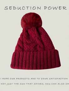 女士菱形图案休闲腈纶针织帽，秋冬季 - 1pc - 查看 15