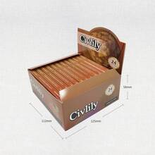 慢燃卷烟纸，尺寸：12.5*11.2*5.8，大尺寸，每册32张（每盒24册），方便的小册子，燃烧均匀，易于卷起，适合家庭聚会、户外旅行、节日礼物、日常使用。 - 杏色 - 查看 1