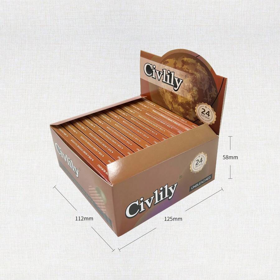 慢燃卷烟纸，尺寸：12.5*11.2*5.8，大尺寸，每册32张（每盒24册），方便的小册子，燃烧均匀，易于卷起，适合家庭聚会、户外旅行、节日礼物、日常使用。 - 杏色 - 查看 1