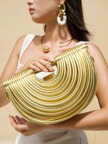 Gold Purse,  Sparkly Party Bags For Holiday Parties, Wedding & Prom, Elegant Evening Purses Perfect To Match Sequin Dresses, Great Gifts For Her, Mom, Teacher,Purses And Bags Women,Bags For Women,Gold Purse For Womenm,Clutch Purse For Women,Carteras,Crossbody Bags For Women,Gold Purse,Valentine's Day New Year - 金色 - 查看 7