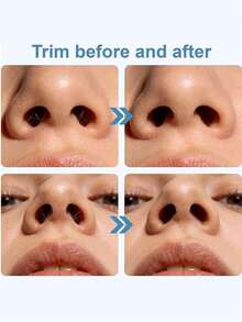 20片/10片/2片装，二合一鼻毛修剪器，双面鼻毛修剪器升级版，便携式360度旋转手动理发剪，男女通用 - 米色 - 查看 3