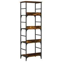 vidaXL Biblioteca chêne fumé 50x33x153 cm ingeniería de la madera - Marrón - Ver 6