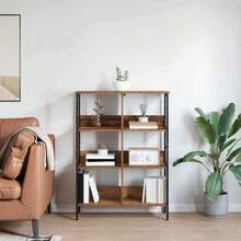 vidaXL Étagère Bois Ancien 82 x 32 x 112 cm Bois d'ingénierie - Tabac - Voir 4