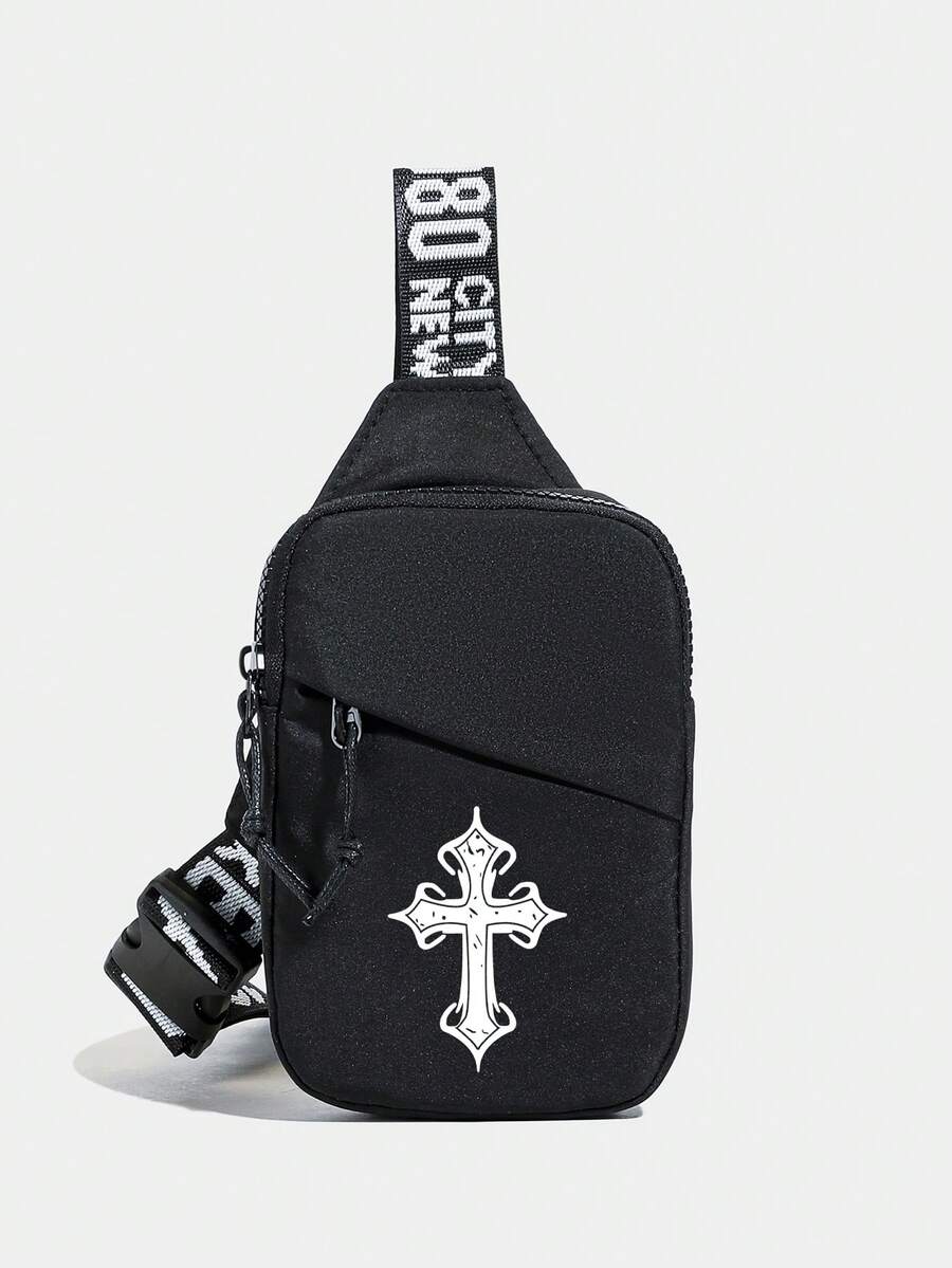 peach tree 男士小方包，胸包，斜挎包，腰包，单肩包，跑步包，骑行包，时尚纯色，卡通印花，涂鸦，嘻哈，运动，街头，商务，休闲，多功能包，旅行，度假必备，年轻时尚小方包，尼龙材质，字母图案，教师，学校，运动，户外，旅行，手机包，零钱包，轻便，礼品，腰包