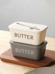 1pc Butter Box,With Butter Spatula,Butter Dish,Cover,Butter Storage Container,Often Suitable For Kitchen Baking And Gift-Giving,Sealed Butter Container Covers The Countertop Or Refrigerator Can Be Cleaned In The Dishwasher - View 6