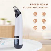 Blackhead Remover Vacuum - Powerful Pore Vacuum For Cleansing Blackhead Extractor With 3 Adjustable Suction Levels 4 Blackhead Removal Tools USB Rechargeable Suitable For Women And Men - White - View 6