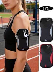 1 pieza Bolsa para el brazo de teléfono de 6.5 pulgadas con bloques de color, bolsa impermeable de doble capa para pesca, ciclismo al aire libre, ajustable para correr, deportes y fitness - Multicolor - Ver 2