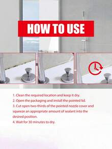 Sellador multiusos, resistente al agua y al moho para encimeras de cocina, baño, inodoro, lechada de azulejos - Multicolor - Ver 8