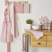 DII Gingham Check Kitchen Collection Pink Potholder Set - Pink - View 5