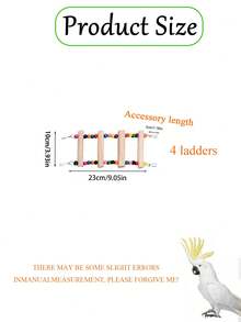 Colorful Wooden Beaded Bird Ladder Toy, Cute Minimalist Hanging Climbing Ladder For Exercise, Chewing And Boredom Relief, Suitable For Parrots, Parakeets And Other Small To Medium Pet Birds(Accessories Will Be Shipped In Random Colors) - Classic Straight Ladder - View 14