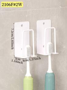 2/4pcs Wall Mounted Toothbrush Holder And Cup Set, Drill-Free Bathroom Toothbrush Organizer Rack, Electric Toothbrush Stand, Suitable For Bathroom, Black/White/Gold
