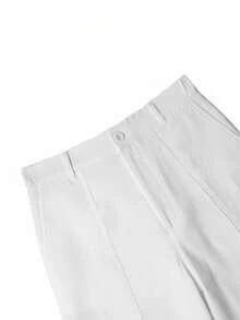 男士休闲直筒裤，时尚百搭长裤，白色男裤，男装，男士阔腿裤，白色男士正装裤，春季 - 白色 - 查看 4