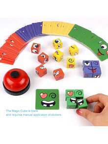 Face Changing Magic Cube Game, Face Changing Building Blocks Game, Expression Matching Building Blocks Puzzle, Building Blocks Puzzle Toys, Family Game