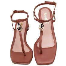 Women's Basic Stiletto Sandal With Embellishment -  And Comfortable - Camel - View 2