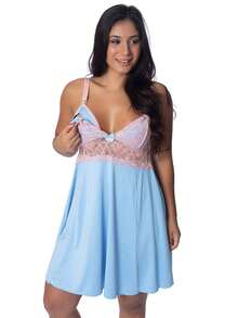 Kit 3 Nursing Nightgowns Fernanda Maternity Leave - Multicolor - View 3