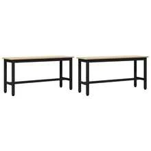 vidaXL Panca per sala da pranzo 2 pz Chêne Sonoma 100 x 32,5 x 48,5 cm - Castano - Visualizzare 2
