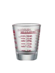 1pc Graduated Glass Cup, Heavy Duty Glass Measuring Cup/Mug, Durable, Microwave , Kitchen Accessory, Suitable For Espresso, Wine, Essential Kitchen Item