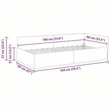 vidaXL Cadre de lit d'angle Grigio foncé 90 cm x 190 cm in velluto - Grigio - Visualizzare 11