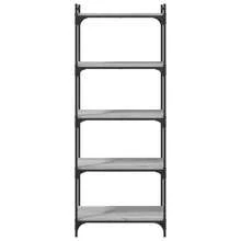 Libreria vidaXL a 5 livelli sonoma gris 60x30x154 cm - Grigio - Visualizzare 4