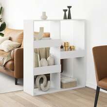 vidaXL Cloison de séparation blanc 100x33x115 cm bois ingénierie - Blanc - Voir 1
