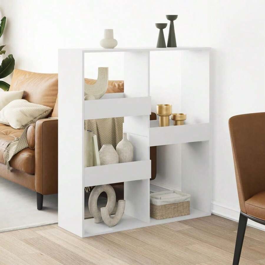 vidaXL Cloison de séparation blanc 100x33x115 cm bois ingénierie - Blanc - Voir 1