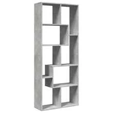vidaXL Étagère séparée de pièce gris béton 67x25x161,5 cm - Gris - Voir 2