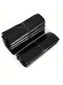 50pcs Thicker & Larger Black Trash Bags, Kitchen Garbage Bags, Vegetable Bags, Large Trash Bags, Suitable For Paper, Plastic, Bottles, Newspapers, Lawn, With Handle Plastic Bags, T-Shirt Bags, Bulk Plastic Bags - Black - View 5
