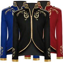 Halloween Men's Coat Court Prince Gold Embroidered Suit Sports Jacket Role-Playing - Màu xanh lam - Xem 6