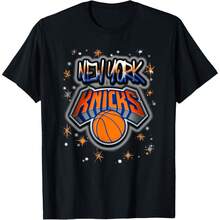 Camiseta con logotipo aerografiado de New York Knicks - Negro - Ver 1