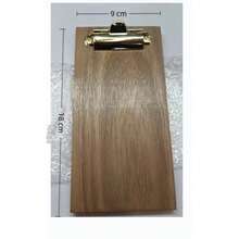 1 st LEEAN miniplywood i naturträ med guldfärgade gångjärn och rundade hörn - kompakt och hållbar, lämplig för restaurang- och skolpersonal - kan användas som menyställ, recepthållare, anslagstavla, notadisplay - elegant bärbar version, även lämplig för hemmakontor