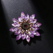 1pc Elegant Sunflower & Daisy Flower Zinc Alloy Rhinestone Brooch, Suitable For Women's Daily, Party, And Event Wear - Flowers - View 13