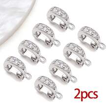 2 chiếc khóa cài dạng hạt đính đá Zirconia mạ vàng 18K bằng đồng thau, khóa cài lò xo, kẹp cài dùng để làm trang sức DIY, phụ kiện vòng tay, dây chuyền và mặt dây chuyền. - Nhiều màu - Xem 12