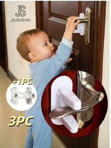 1 pièce Serrure de pour poignée de porte pour enfants, s'adapte aux portes, verrou de poignée de porte anti-bébé pour enfants et animaux de compagnie - Loquet de porte anti-enfant - Empêche les jeunes enfants d'ouvrir les portes - Utilisation facile à une seule main pour les adultes - ABS durable avec adhésif au dos - Aucun outil requis (couleur aléatoire) - Multicolore - Voir 16