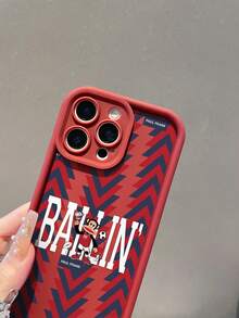 Paul Frank Licensed Bamboo Red Phone Case, Full Body Shock-Proof Protection With Camera Cover, Red & Blue Arrow Letter Monkey Pattern, New Design Compatible With IPhone 13/14/15/16/17 Pro Max - Multicolor - View 4