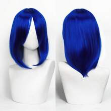 Karida 14-Inch Synthetic Fiber Cosplay Wig With Bangs, Layered Straight Hair, Unisex Cosplay Wig, High Density, Natural-Looking Cosplay Wig For Men And Women
