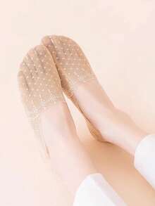 5 Pairs Of Women's Transparent Invisible Fishing Net Socks With Exquisite Polka Dot Pattern And Lace Trim, Showcasing Feminine Elegance - Multicolor - View 4