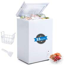 PLENTORA 3.5 Cu.Ft Chest Freezer, Energy Efficient & Quiet Deep Freezer With Adjustable Thermostat, Removable Basket & Defrost Drain – Compact Freezer For Home, Garage, Apartment & Dorm - US B Type Plug(110-127V) - View 9