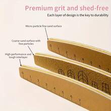 1 Washable Ruler Shaped Nail Polish Strip, 100/180 Mesh Double-Sided Frosted Nail Plate, Washable Double-Sided Nail File & Polish Board - 100/180 Mesh Sandpaper With Ruler Scale And Shape Template, Double-Sided Ruler Shaped Nail Polish Strip, Wear-Resistant Glass & Sponge Design - Multicolor - View 4