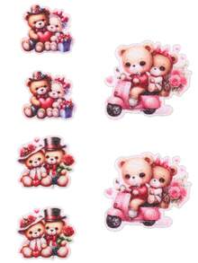 6个情人节发夹套装 金属可爱女孩礼物 - 彩色 - 查看 5