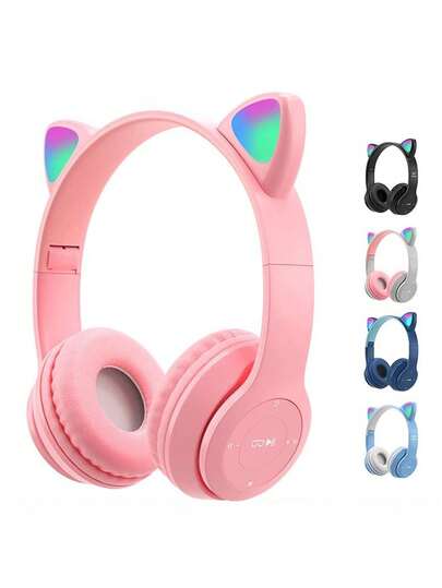 Audífonos Bluetooth P47M Plegable Auriculares Inalámbrico  5.0 Oreja De Gato Para SmartPhone Tablet