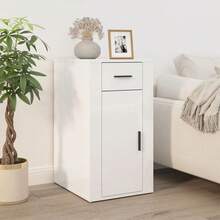 vidaXL Armadio da ufficio Blanc Brillante 40x49x75 cm Legno d'ingénierie - Bianco - Visualizzare 1
