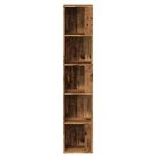 vidaXL Armoire d'angle vieux bois 33x33x165 cm bois d'ingénierie - Tabac - Voir 5