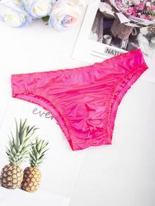 3 Pieces Of Men's Triangle Underwear, Sexy Smooth Silk Triangle Underwear, With Pleated Bow Decoration On The Back, Suitable For Daily Use In All Seasons And Special Periods - Đen + Xanh dương + Đỏ hồng - Xem 6