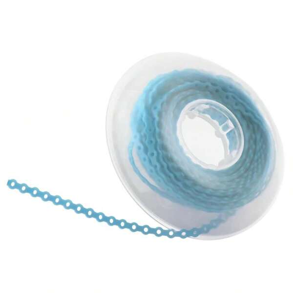 JMU Orthodontic Rubber Chains, Dental Elastic Rubber Band Power Chains For Braces, 15Feet/ Roll, Long, Cyan