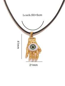 1 pieza Collar con colgante de ojo de diablo de estilo punk de acero inoxidable, accesorio para hacer joyas DIY - Ojo de demonio - Ver 10