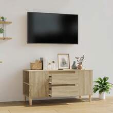 vidaXL Meuble TV Chêne sonoma 102x44,5x50 cm Bois d'ingénierie - Castanho - Ver 1