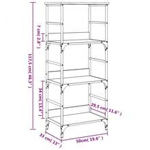 vidaXL Bibliothèque sonoma gris 50x33x117,5 cm engenharia de madeira - Cinza - Ver 9