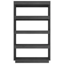 vidaXL Bibliothèque/Séparateur de pièce Gris 80x35x135 cm Pin massif - Gris - Voir 5