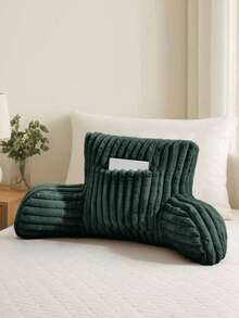 Cuddle Chair Pillow Ultra Soft Back Support Sofa Cushion With Arms Ribbed Fleece - Dark Green - View 2